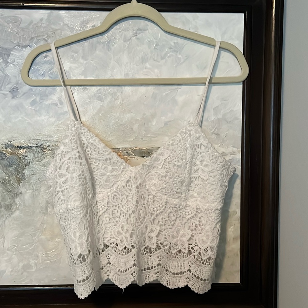 White crochet crop top